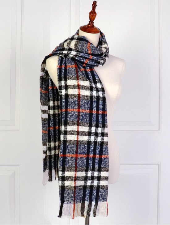 Soft Color Plaid Blanket Scarf 